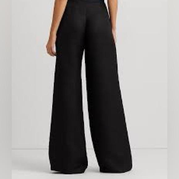 Ralph Lauren,Black Silk Blend Wide Leg Dress PantsClassic,Luxe Trousers,Size 8 - Picture 3 of 11